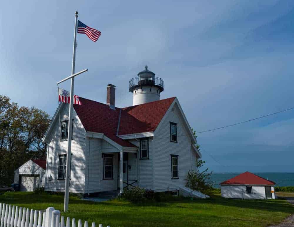 West Chop Lighthouse and American flag