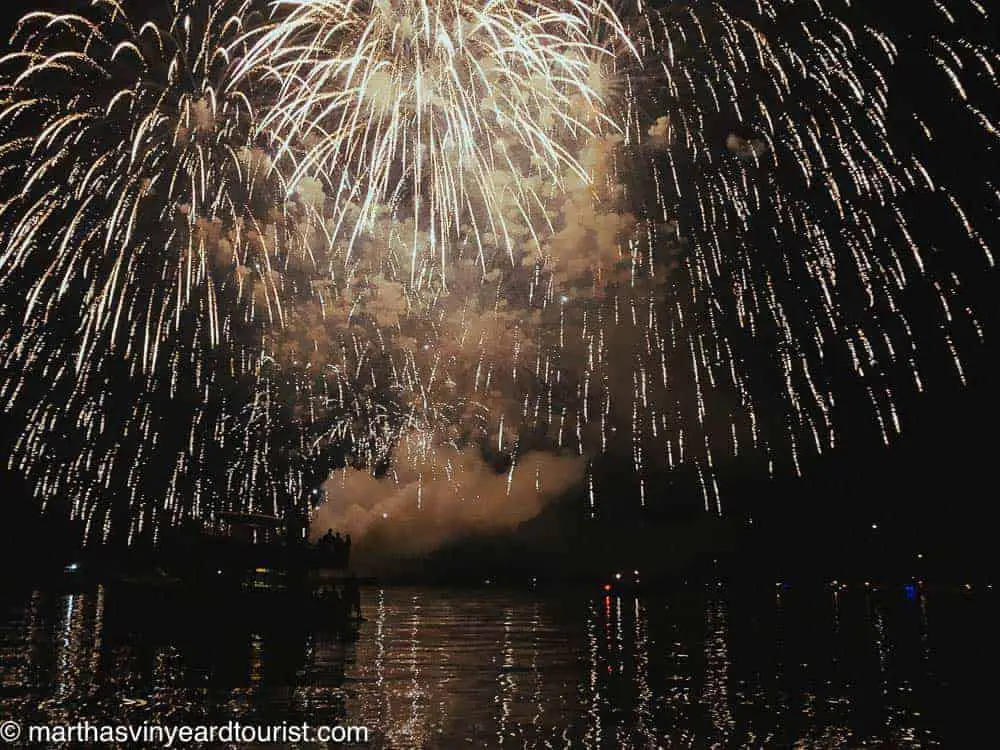 fireworks over Edgartown Harbor