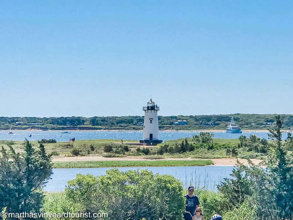 Edgartown lighthouse on its manmade island