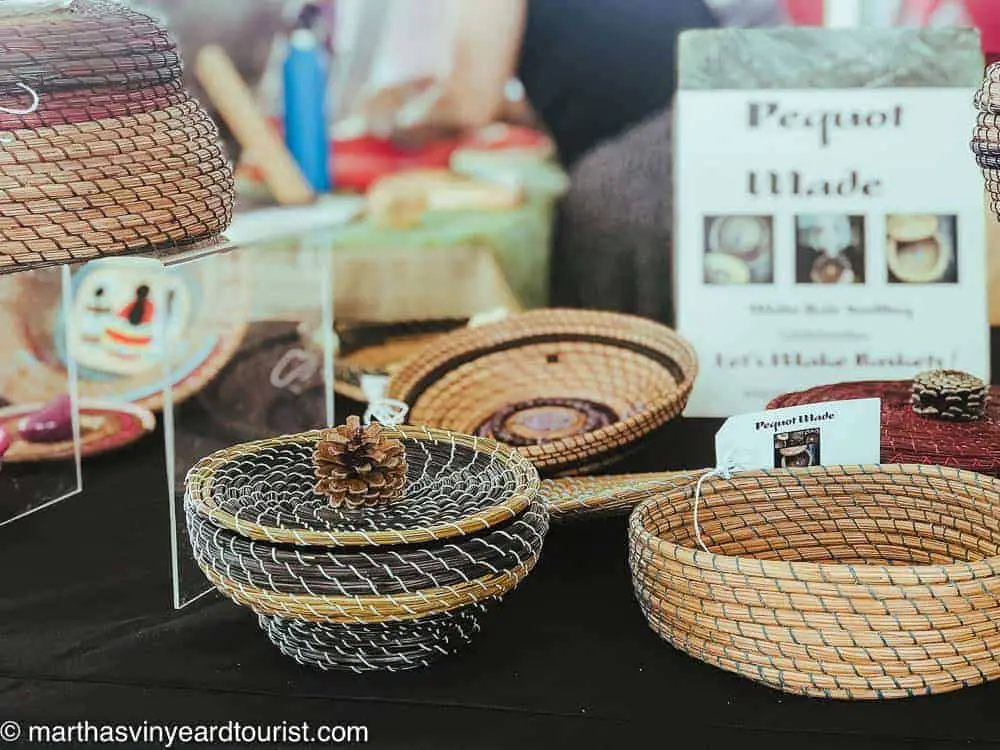 hand crafted baskets at a Vineyard Artisan fair
