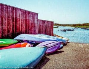 kayaks at Menemsha Pond