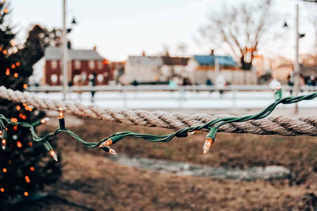 The ice skating rink at Strawbery Banke in Portsmouth NH