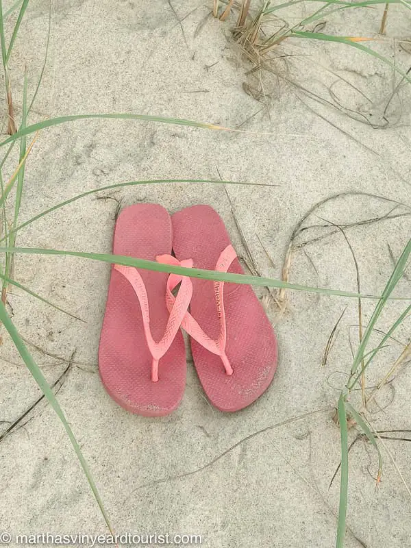 Martha's Vineyard style means flip flops for lazy beach days.