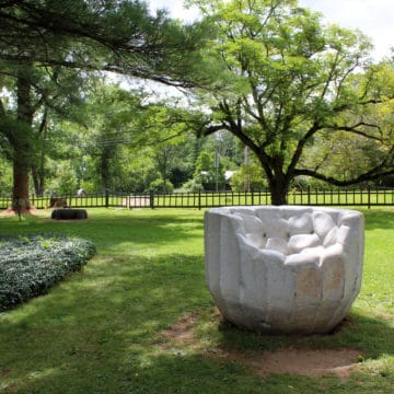 sculpture in the garden at the Berkshire Botanical Gardens Stockbridge MA
