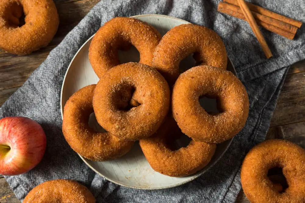 Homemade Sweet Apple Cider Donuts with Sugar