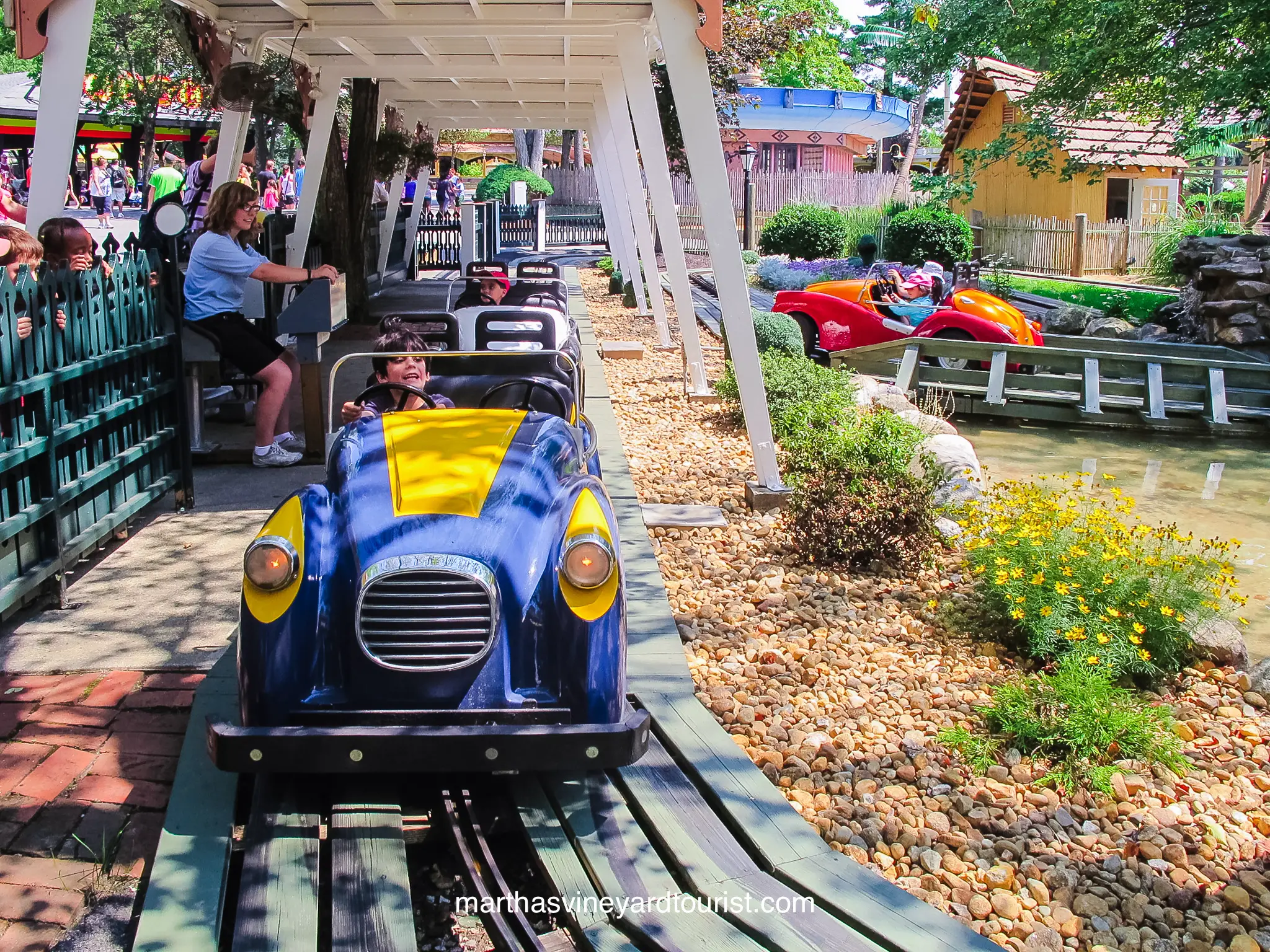 a small child train ride at Canobie Lake Park