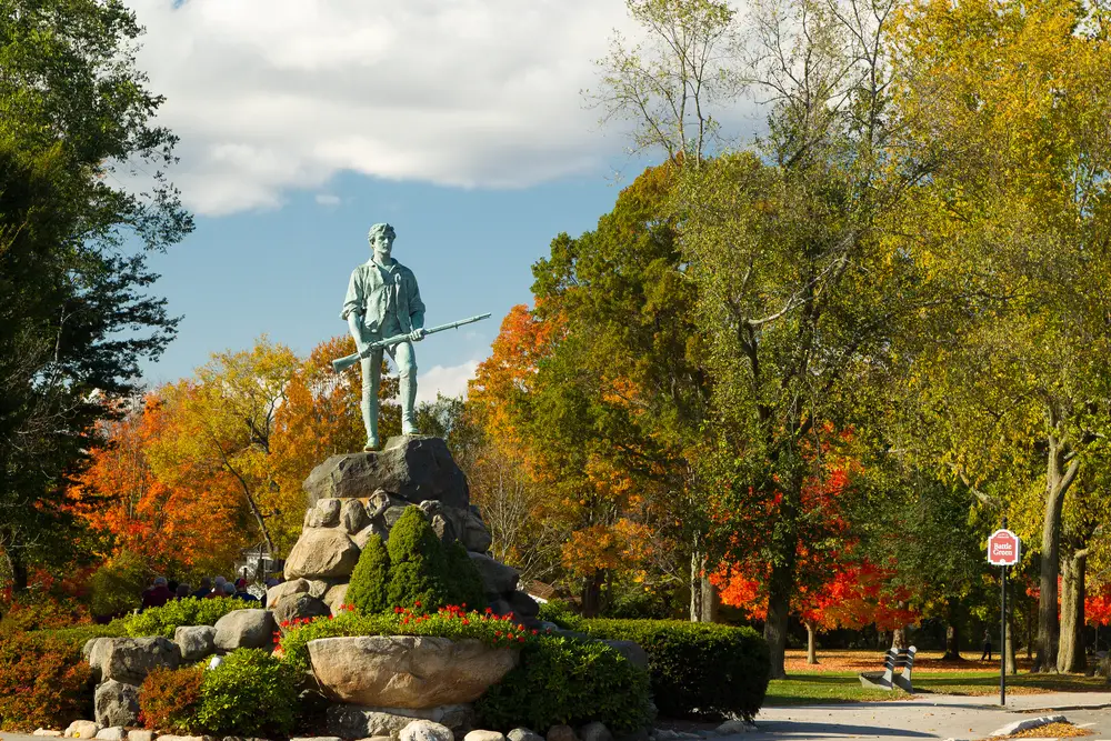The Minuteman Statue in Lexington, Massachusetts