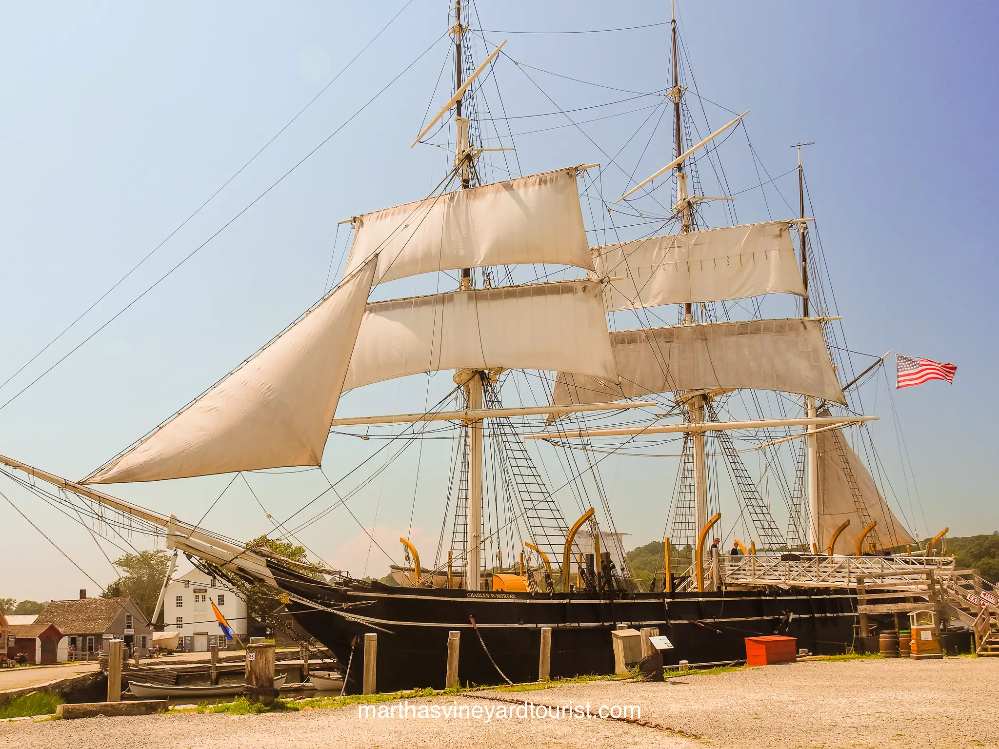 An old whaling ship at Mystic Seaport Museum