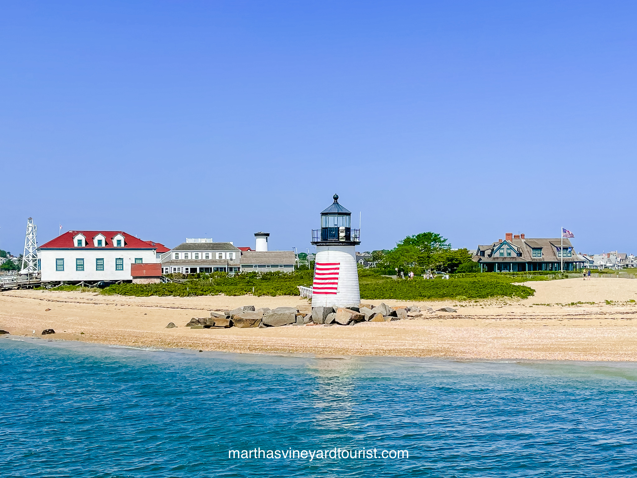 lighthouse on the beach in Nantucket