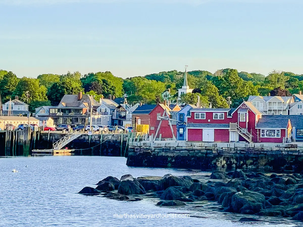 Houses line the harbor at Rockport MA