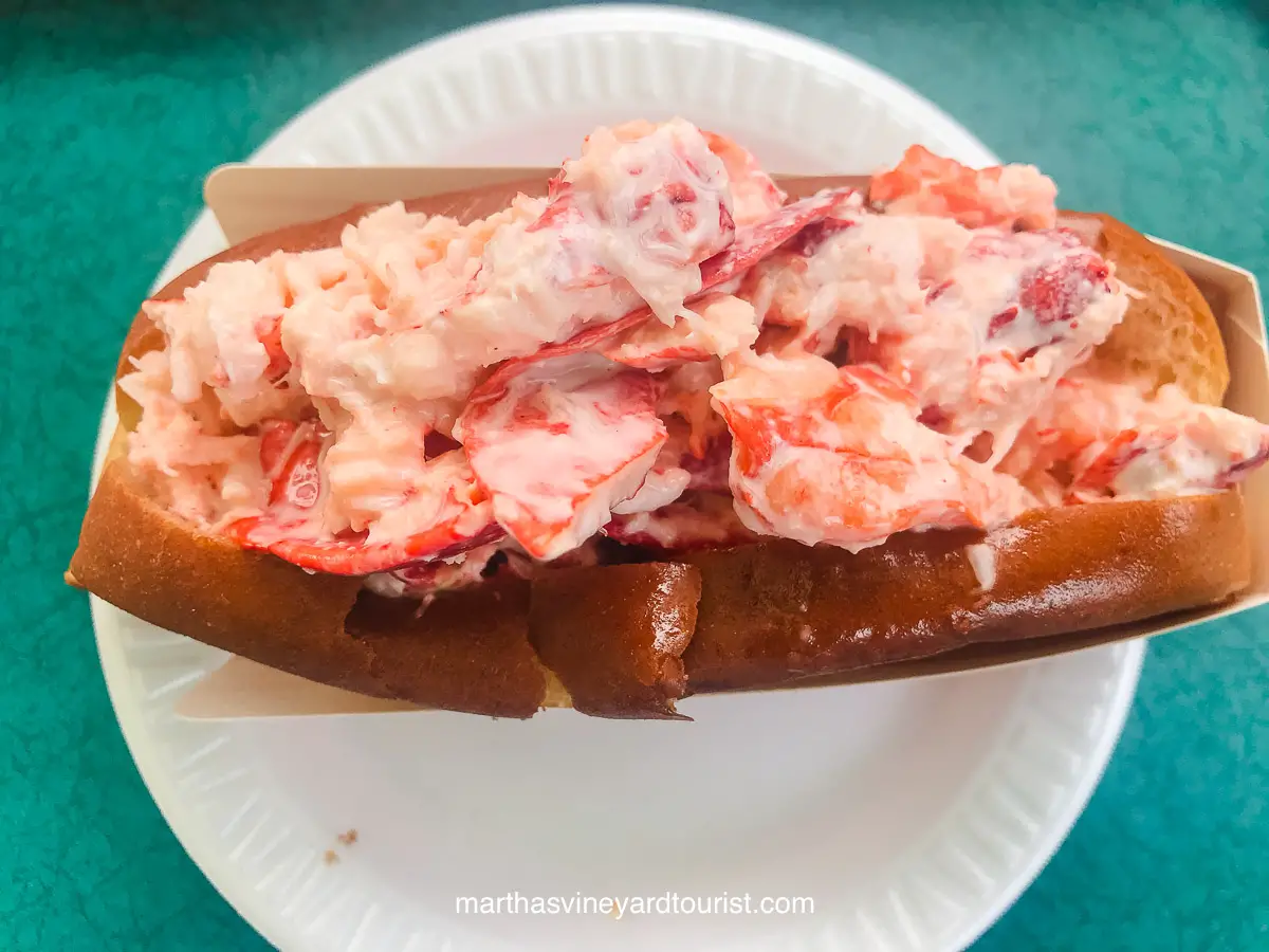 A lobster roll from The Lobster Hut on Water Street is a no-frills restaurant with excellent food.