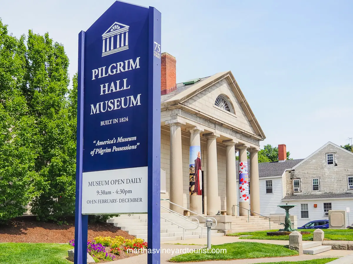 The Pilgrim Hall Museum has items that belonged to the Mayflower Pilgrims.