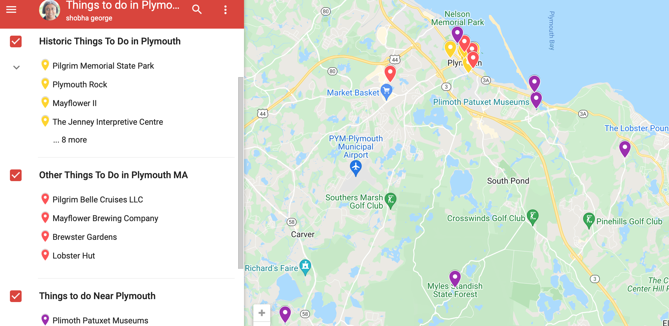 a map of things to do in Plymouth and things to do near Plymouth MA.