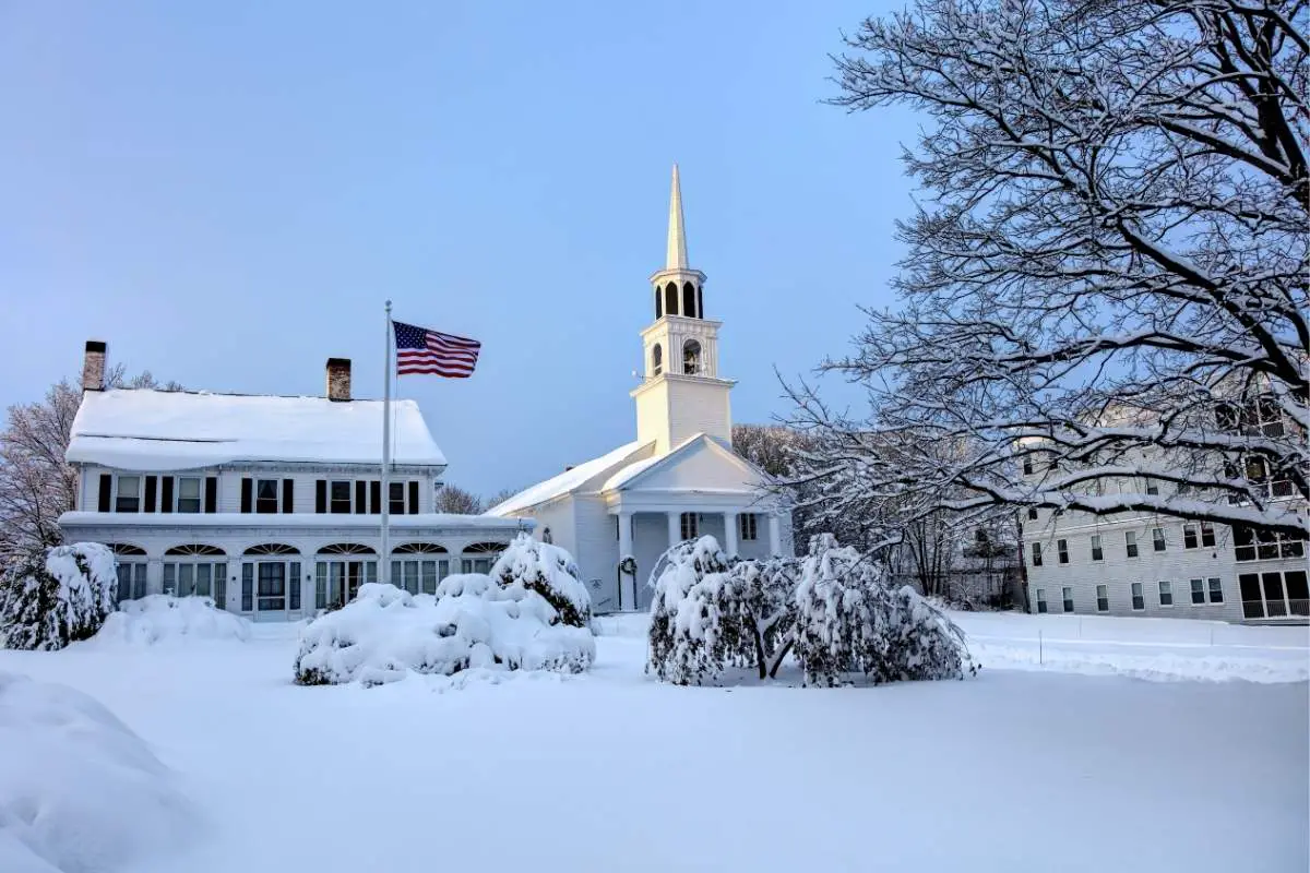 The Main Street Congregational church adds to the picture perfect New England town look.