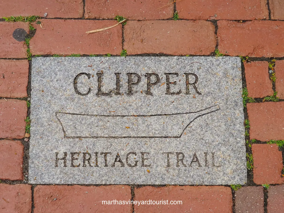 A sign from the Clipper Heritage Trail, a self-guided tour of the city's important landmarks.