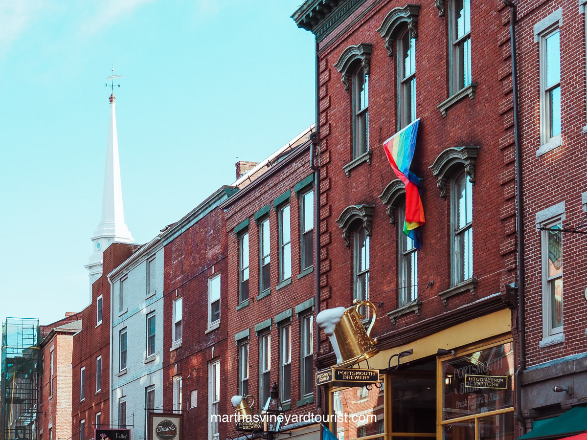 The colourful buildings of downtown Portsmouth New Hampshire.