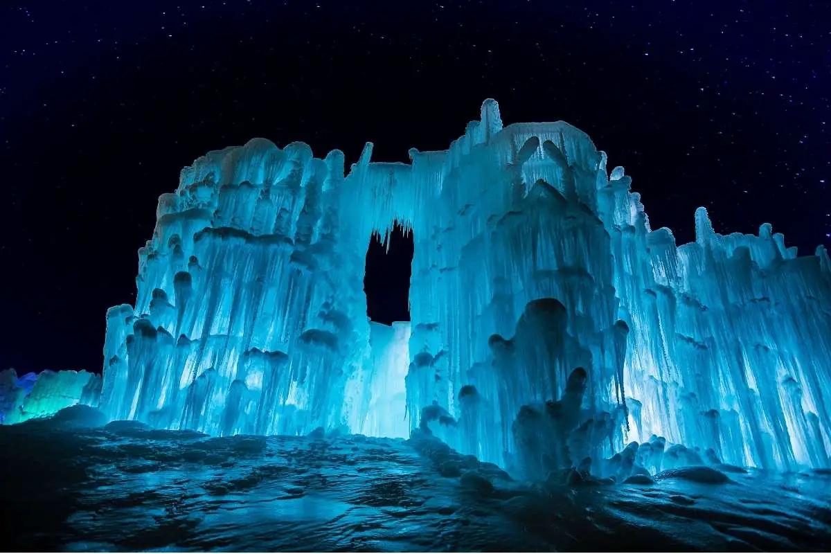 The popular ice castles attraction is located in the White Mountains.