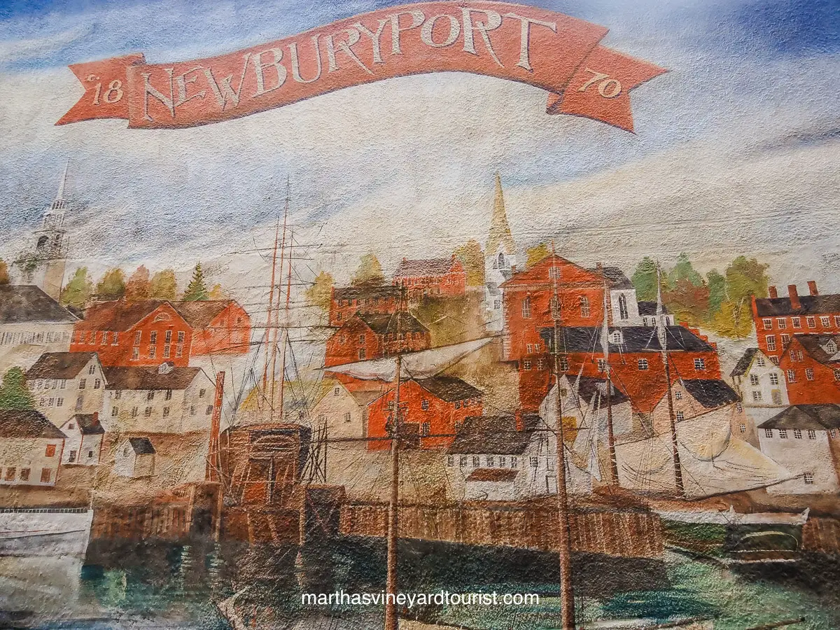 A mural of Newburyport in its maritime heyday.